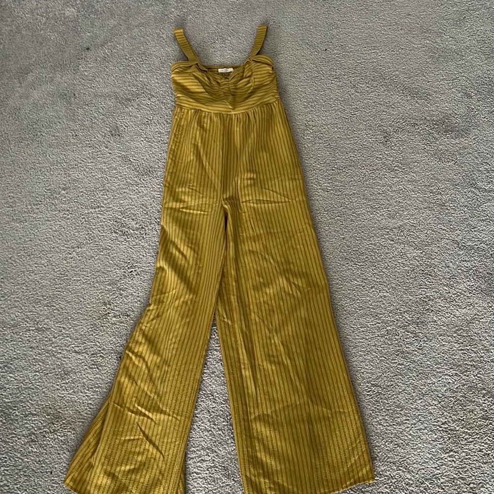 Yellow and white jumpsuit